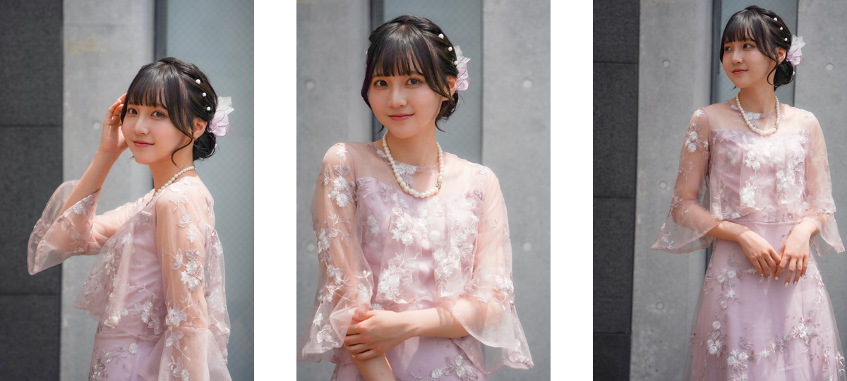 ピンクドレスのヘアセット作品